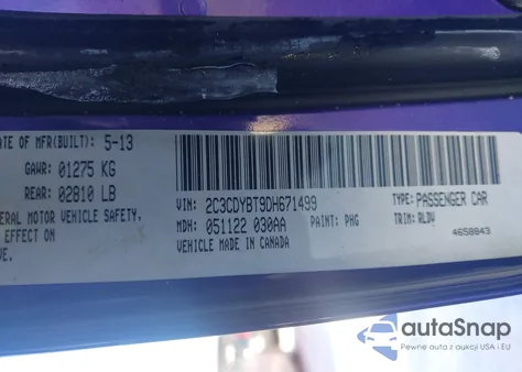 2013 Dodge Challenger R/T Classic z USA, uszkodzony, nr VIN 2C3CDYBT9DH671499